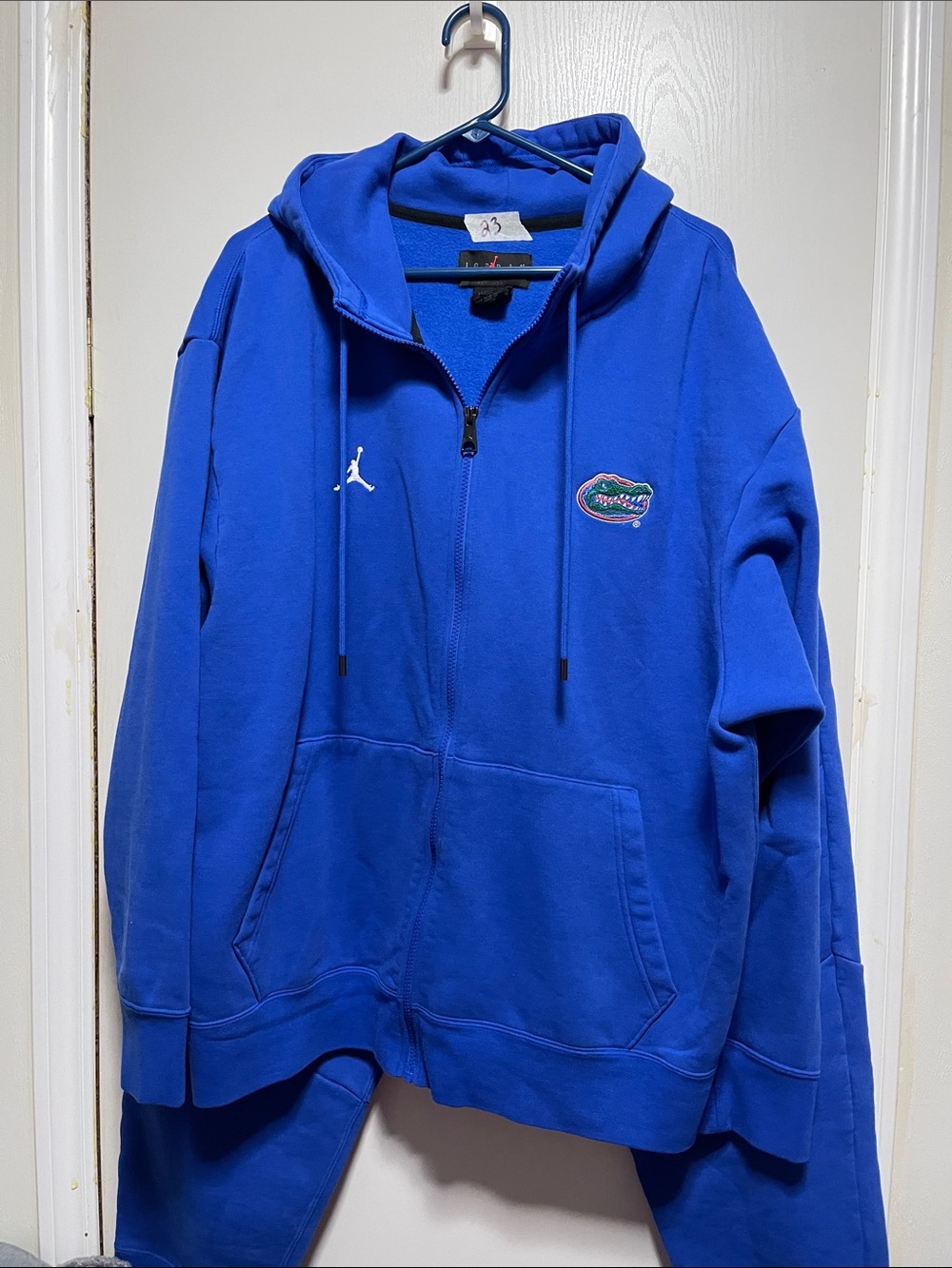 #23 Jordan Royal Blue warm up suit with Embroidered Gator